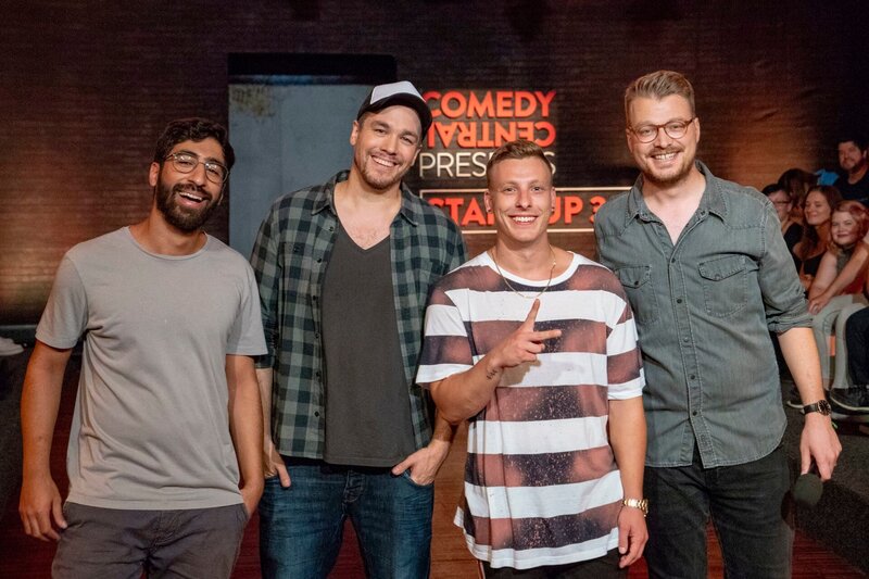L-R: Kawus Kalantar, Jan van Weyde, Felix Lobrecht and Max Gstettenbauer. – Bild: Max Kohr /​ ComedyCentral