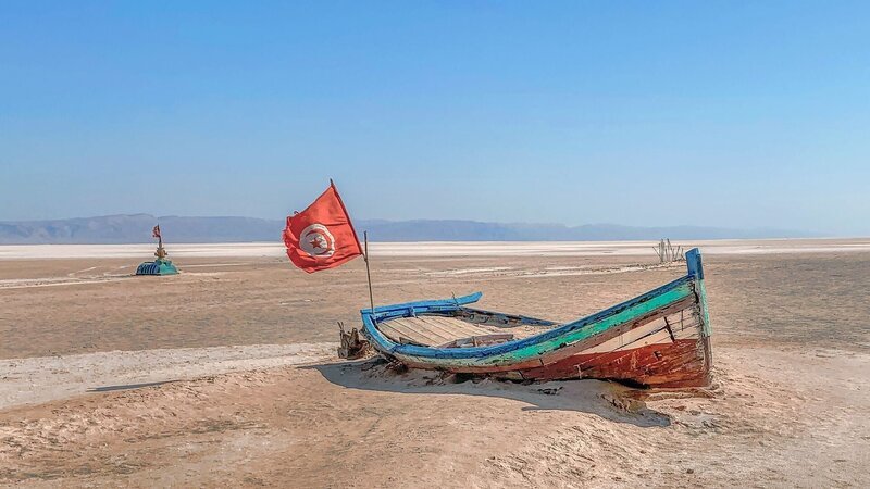 Chott El Djerid, der größte Salzsee der Sahara – Bild: Bea Müller