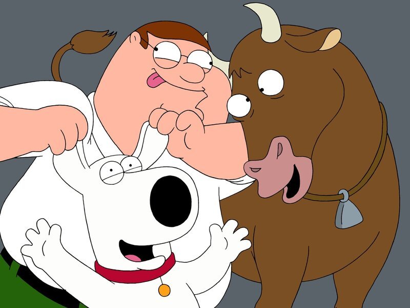 Peter (M.) und Brian (l.) bewahren einen Bullen vor der Schlachtbank … – Bild: Twentieth Century Fox Film Corporation
