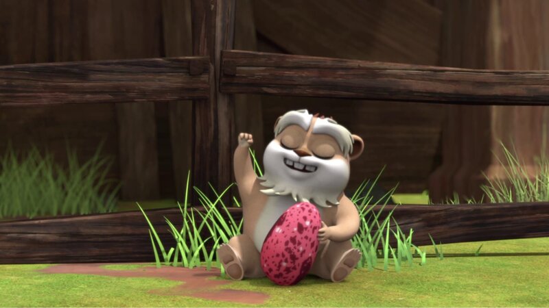 Derke liebt das „Drachenei“. – Bild: ZDF und © 2018 – Method Animation – DQ Entertainment Intern