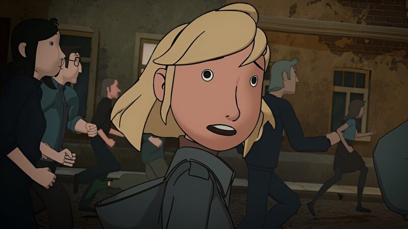 Fritzi möchte an der Demonstration teilnehmen, doch diese gerät außer Kontrolle. – Bild: MDR/​ARD/​WDR/​SWR/​Balance Film/​Lutterbeck/​FILM BILDER