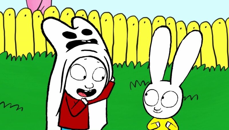 Simon (l.) und Franz (r.) wollen testen, ob ihr Papa wirklich so furchtlos ist, wie er behauptet. Als Gespenster verkleidet, wollen sie ihn erschrecken. – Bild: ZDF