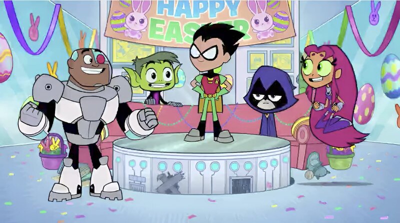 v.li.: Cyborg, Beast Box, Robin, Raven, Starfire – Bild: The Cartoon Network, Inc.