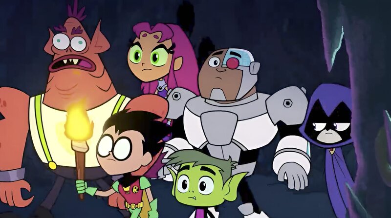 v.li.: Freak, Robin, Starfire, Beast Boy, Cyborg, Raven – Bild: TM and © 2018 The Cartoon Network, Inc. A Time Warner Company. All Rights Reserved.