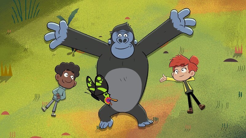 Gorilla Jack ist glücklich. Tommy und Taylor haben endlich verstanden, dass auch Tiere ihre Launen und manchmal einfach keine Lust auf Action haben. – Bild: ZDF