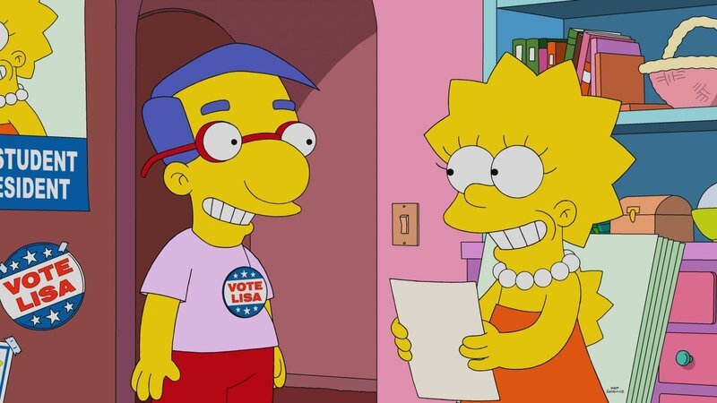 THE SIMPSONS: Homer and Marge attend Artie ZiffÕs wedding and become quite uncomfortable when they realize that his bride-to-be is a clone of Marge. Meanwhile, Lisa grapples with the misogynistic implications of the immediate popularity she receives after getting her new Invisalign braces in the „ Hail to the Teeth“ episode of THE SIMPSONS airing Sunday, Jan. 5 (8:00- 8:30 PM ET/​PT) on FOX. – Bild: Fox and its related entities