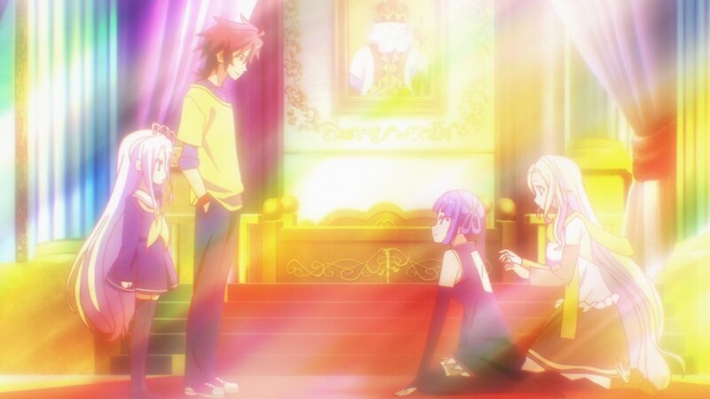 L-R: Shiro, Sora, Zell, Fiel – Bild: Yuu Kamiya, KADOKAWA CORPORATION MEDIAFACTORY