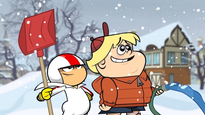 KICK BUTTOWSKI – „Snowpocalypse“ – Kick causes the school bus to get trapped during a blizzard. Without the support of class president Kendall (Emily Osment), Kick and Gunter take it upon themselves to rescue their classmates by braving mountains, sewer systems, and creating the most awesome snowmobile ever. – Bild: Disney