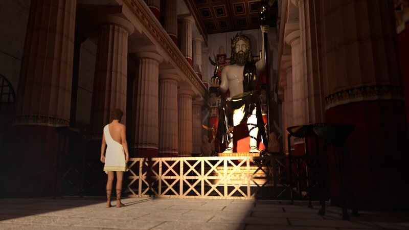 Es heißt: Wer vor der Zeus-Statue stand, hatte das Gefühl, vom Blick des Göttervaters durchbohrt zu werden. – Bild: ZDF
