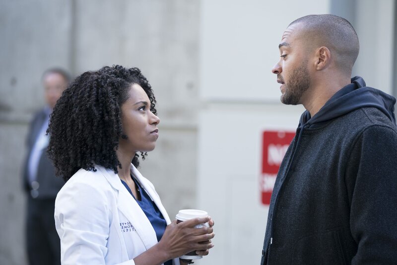 Während es zwischen Maggie (Kelly McCreary, l.) und Jackson (Jesse Williams, r.) gewaltig funkt, hilft ausgerechnet Tom April dabei, mit ihrer Krise fertig zu werden … – Bild: American Broadcasting Companies, Inc. /​ Mitch Haaseth Lizenzbild frei