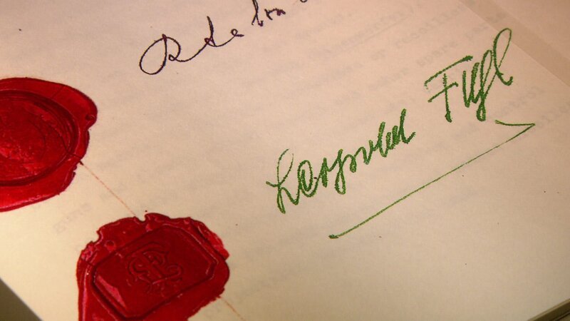 Staatsvertrag, Unterschrift von Leopold Figl. – Bild: ORF/​pre tv
