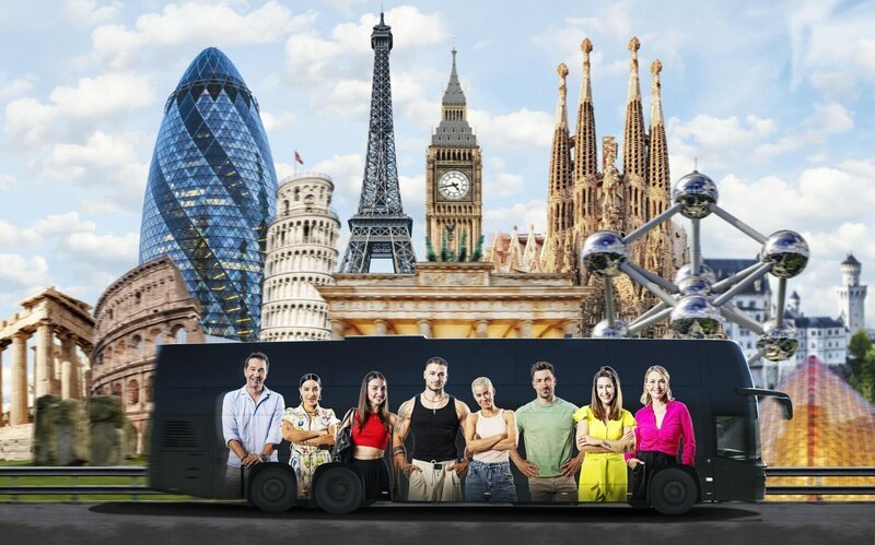 (v.l.n.r.) Andreas Elsholz; Leyla Lahouar; Ekaterina Leonova; Max Bornmann; Hanna Sökeland; Philipp Boy; Madita van Hülsen; Tina Ruland – Bild: Joyn /​ Benedikt Müller /​ René Lohse