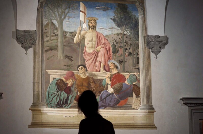 Piero della Francesca hat das Meisterwerk „Die Auferstehung Christi“ an seinem Geburtsort Sansepolcro in der Toskana angefertigt. – Bild: Debora Vrizzi/3B Produktion Piero della Francesca hat das Meisterwerk „Die Auferstehung Christi“ an seinem Geburtsort Sansepolcro in der Toskana angefertigt. – Bild: Debora Vrizzi/3B Produktion