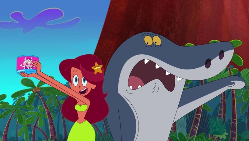 Marina findet ebenfalls Gefallen an dem neuen Spielzeug und nimmt es Sharko daher prompt aus seinen Flossen.  +++ – Bild: Muuuhhh! /​ © Xilam Animation
