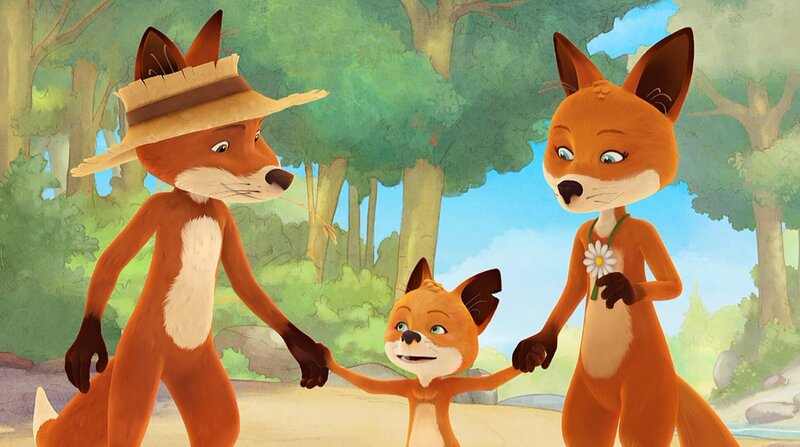 Rosie verbringt einen schönen Tag mit ihren echten Eltern Margret und Bruno. – Bild: WDR/​Mediatoon