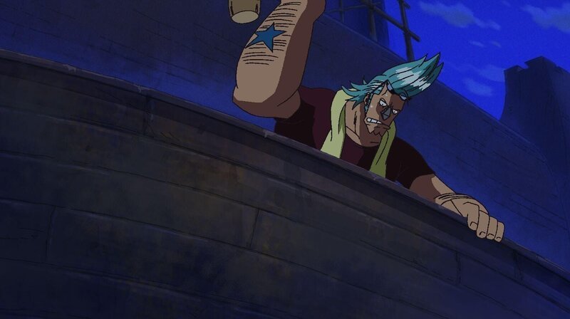 Folge 320: Neue Steckbriefe Eisberg, Franky und der Rest seiner Familie arbeiten Tag und Nacht an dem neuen Schiff für die Strohhut-Bande. – Bild: Eiichiro Oda /​ Shueisha, Toei Animation