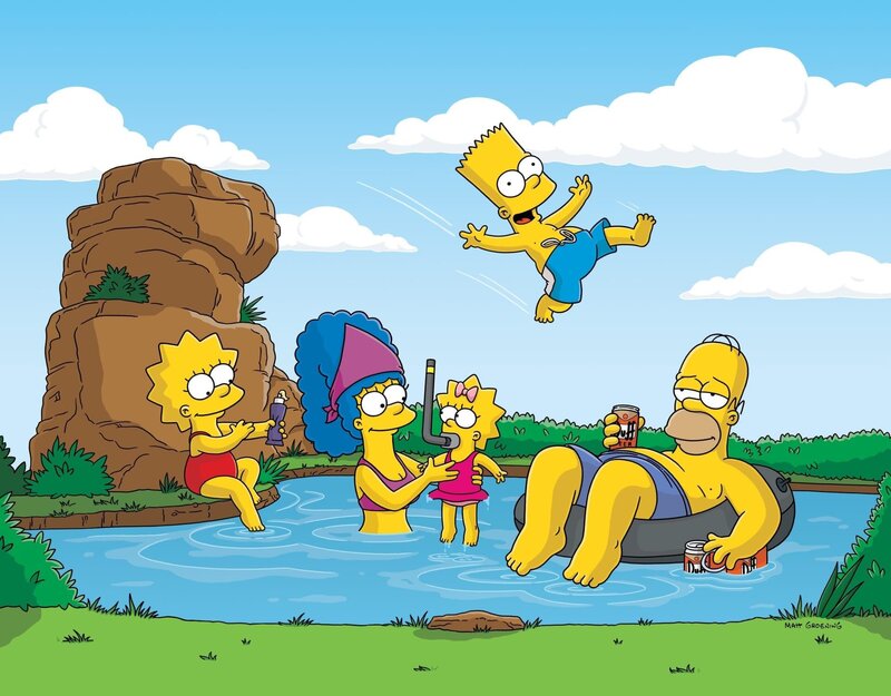 Eine ganz besondere Familie: Lisa, Homer, Bart, Marge und Maggie. – Bild: Twentieth Century Fox Film Corporation