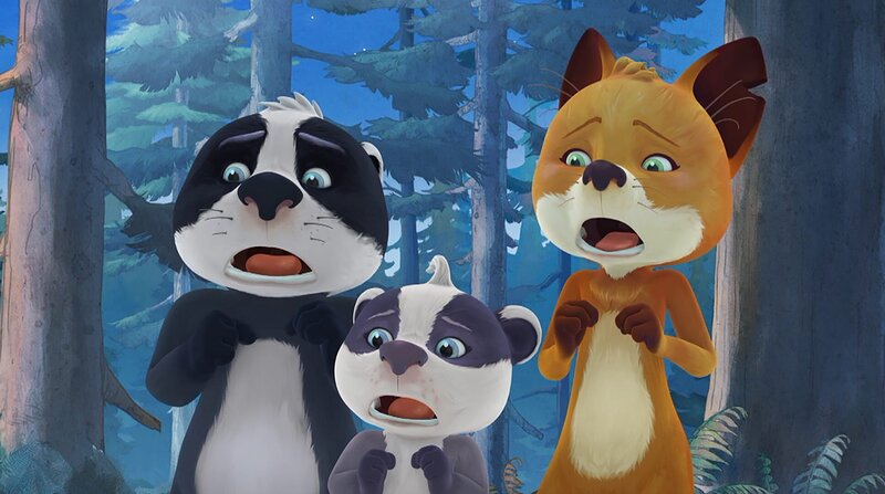 Der böse Krakabu jagt Luis, Emmie und Rosie einen großen Schrecken ein. – Bild: WDR/​Mediatoon