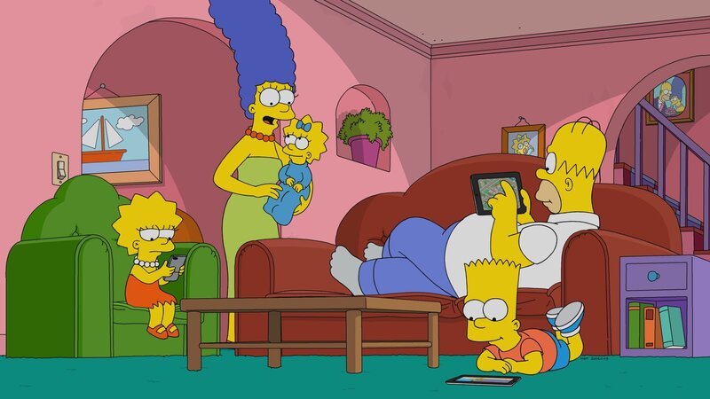 THE SIMPSONS: Marge implements a screen time limit for the whole family, all of whom easily adjust to the new lifestyle. However, Marge realizes that she is the one addicted Ð not her husband and children Ð in the ÒScreenlessÓ episode of THE SIMPSONS. – Bild: Fox
