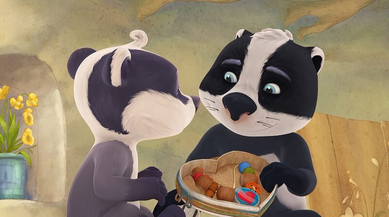 Luis hat für Biva eine schöne Kette gebastelt. – Bild: WDR/​Mediatoon