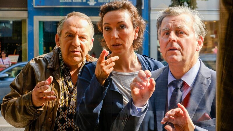 (v.li.): Wolf Bachofner (Franitschek), Ursula Strauss (Angelika Schnell), Johannes Silberschneider (Eberhard Bina). – Bild: 3sat