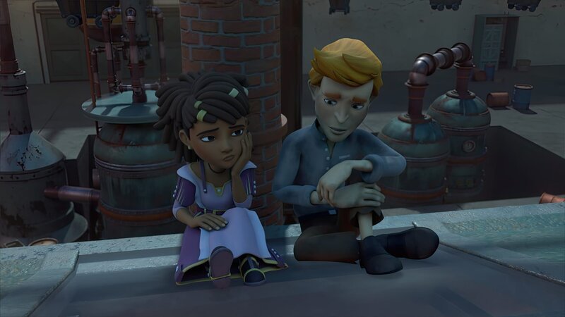 Ailina (links) und Corso (rechts) wissen nicht, ob sie Klincus noch vertrauen können. – Bild: ZDF