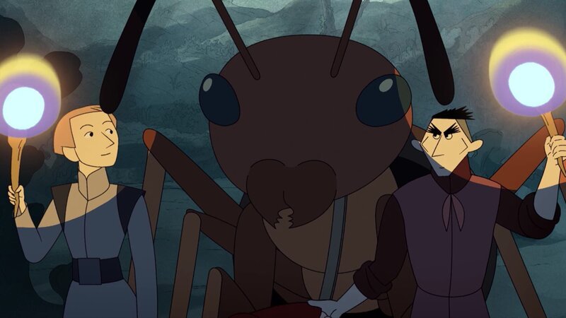 Die Verfolger Moucharde (li.) und Torn (re.) sind Tobie mit einer Ameise auf den Fersen. Diese Tiere haben einen ausgeprägten Geruchssinn. – Bild: TANT MIEUX PROD/​ ZDF/​ ZDF STUD /​ ZDF und TANT MIEUX PROD/​ ZDF/​ ZDF STUDIOS/​ UMEDIA