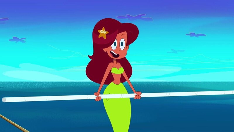 Marina hat das Seiltanzen für sich entdeckt und möchte damit in das Buch der Weltrekorde. Doch Zig versucht das neue Hobby der Meerjungfrau direkt für sich zu nutzen.  +++ – Bild: Marinas Seiltanz /​ © Xilam Animation
