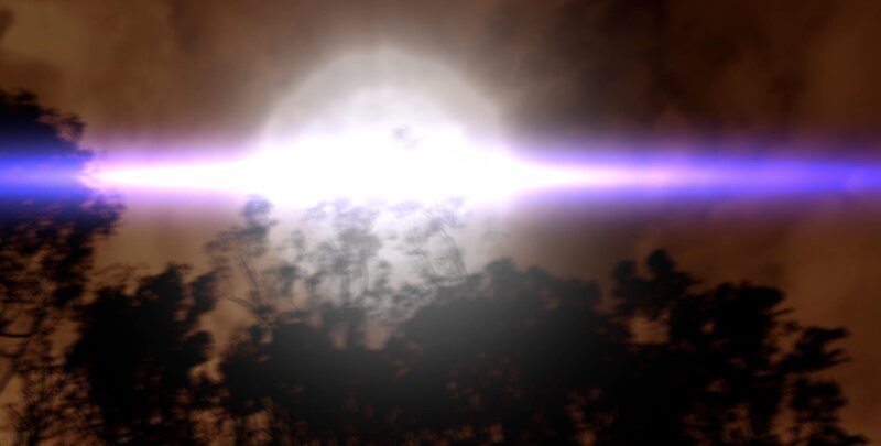 Ein UFO-Raumschiff am Himmel. – Bild: National Geographic Channels