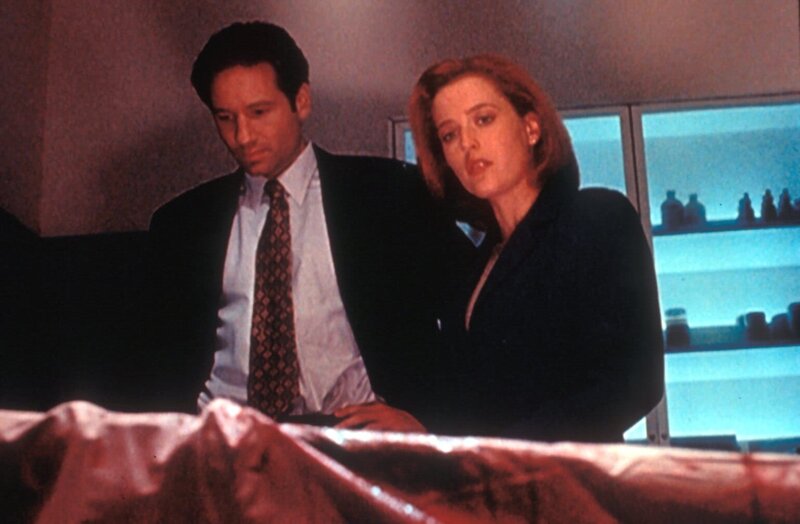 Mulder (David Duchovny) und Scully (Gillian Anderson) untersuchen einen Fall, bei dem offensichtlich schwarze Magie eine zentrale Rolle spielt. – Bild: ProSieben MAXX