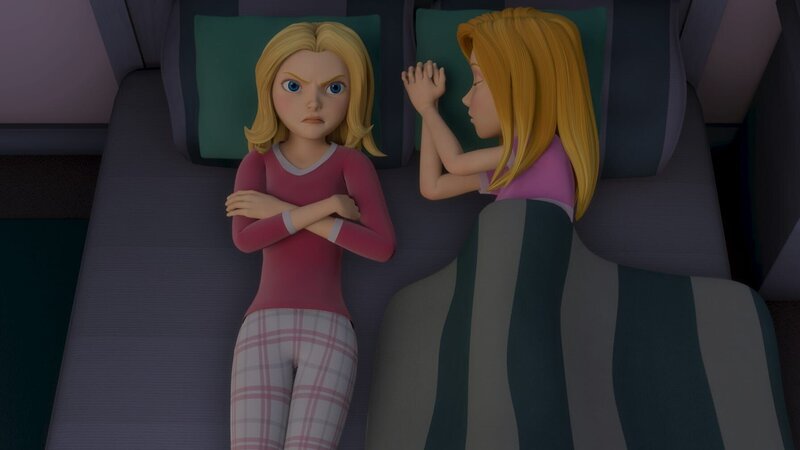 Wendys (li.) Cousine Vanessa (re.) ist übers Wochenende zu Besuch gekommen. Wendy (li.) muss sich mit ihr das Bett teilen … – Bild: ZDF und Wendy and Associated Characters