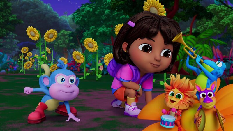 Boots (l.), Dora (2.v.l.) – Bild: Paramount