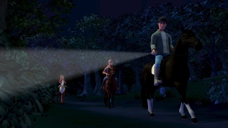 Gunnar (vorne), Flavio (m.) und Wendy (hinten) suchen Sina. Sina ist abgehauen, weil Wendy ihre Gefühle verletzt hatte. – Bild: Honorarfrei – nur für diese Sendung bei Nennung ZDF und Wendy and Associated Characters (c) WPL 2012