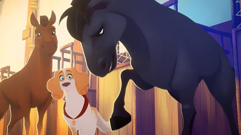 Bukephalos, ein kšnigliches Stallpferd, leidet an starken Hufschmerzen – gerade jetzt, wo die kšnigliche Pferdedressur ansteht, droht es auszufallen. – Bild: SWR/​Ellipse Anime Productions/​Belvision/​Dargaud Media/​RTBF /​ KiKA