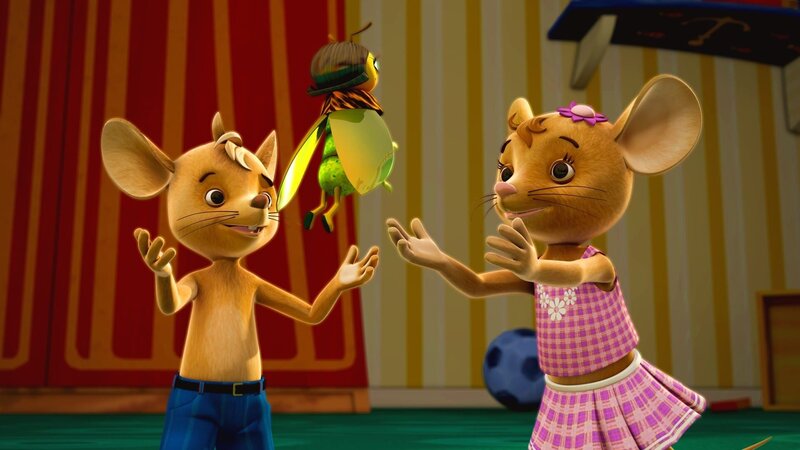 Glühwürmchen Minou ist die Größte! Mit ihrem Licht können Naya und Jo ihren Freund Ludwig aus dem finsteren  Monsterbauch befreien. – Bild: ZDF/​Scopas Medien AG