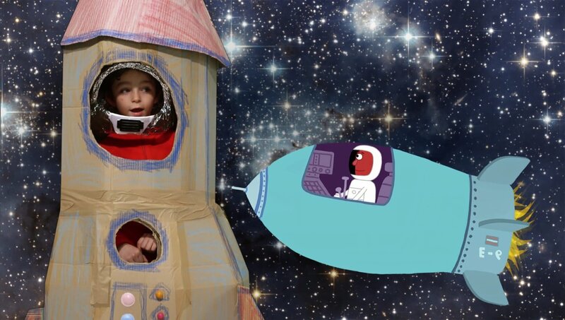 Ilja begegnet im Weltraum einem Monster in einer Rakete. – Bild: WDR