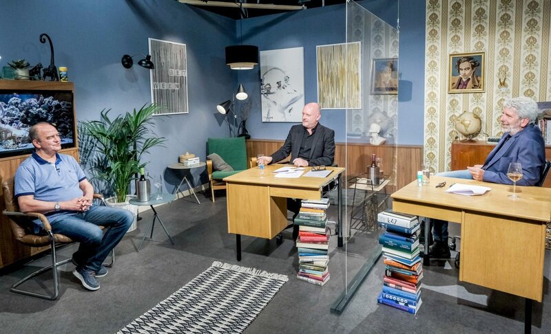 Herbert Prohaska, Christoph Grissemann, Dirk Stermann in der Sendung vom 09.06.2020. – Bild: ORF/​Hans Leitner