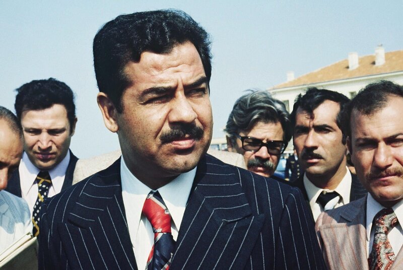 ISTRES, FRANCE:  Iraqi President Saddam Hussein visits in September 1975 in Istres, French test flight center belonging to French aeronautic  and electronics group Dassault Aviation. – Bild: MG RTL D