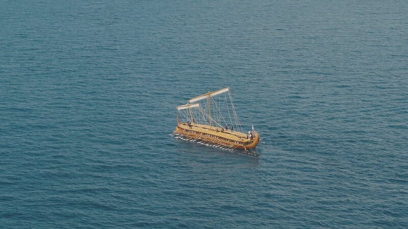 Vor seiner Zerstörung beherrschte Karthago den Seehandel auf dem Mittelmeer, dank seiner günstigen Lage. Die Stadt verfügte zusätzlich über eine gut ausgebaute Marine. – Bild: ZDF und World Media Rights Productions