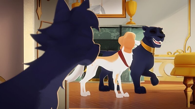 Lupin wird traurig als er sieht, wie gut sich Belfort und Sita verstehen. – Bild: SWR/​Ellipse Anime Productions/​Belvision/​Dargaud Media/​RTBF /​ KiKA