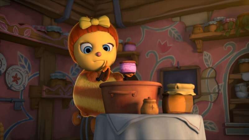 Josefine, die Biene, ist erschrocken: Wie kann es sein, dass ihr die Rosenmarmelade nicht gelungen ist? – Bild: ZDF/​2019 – METHOD ANIMATION