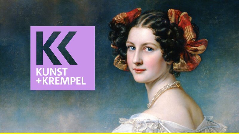 Key Visual/​Cover Sendereihenbild mit Typo zu „Kunst + Krempel“. Was vor über 35 Jahren im BR Fernsehen als Fernsehflohmarkt begann, hat sich längst zur Kultsendung entwickelt: die Antiquitätenberatung „Kunst + Krempel“. Im Bild: Porträtgemälde, Auguste Strobl. – Bild: 3sat