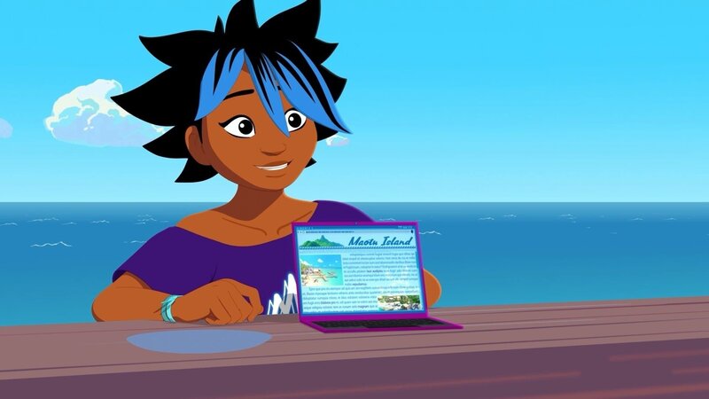 Maimiti möchte zur Rettung von Meeresschildkröten beitragen und hat dazu eine Internetseite veröffentlicht. Leider hat das unangenehme Folgen. – Bild: ZDF