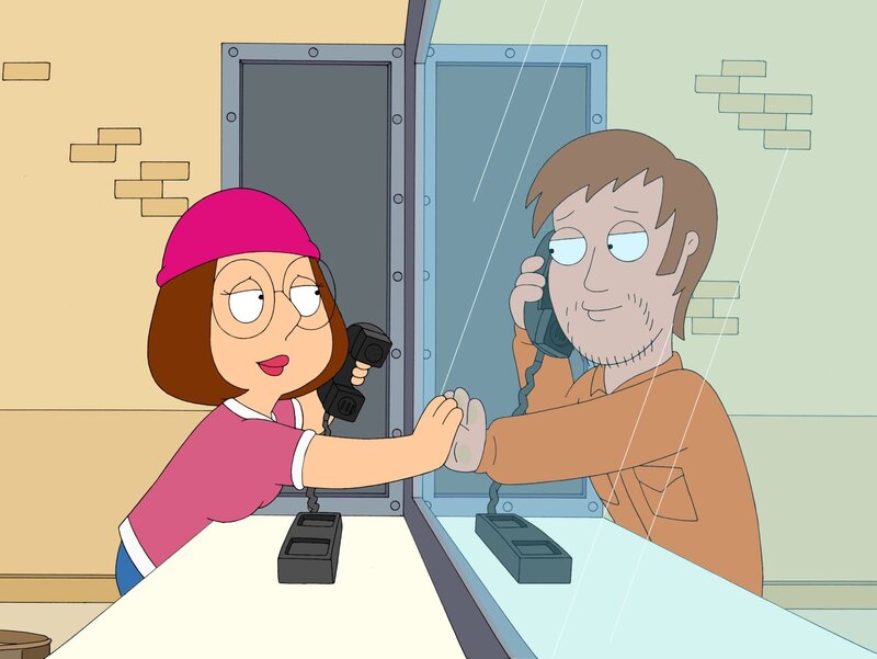 Meg (l.) begibt sich heimlich ins Gefängnis, um dort einen Häftling (r.) zu besuchen, mit dem sie offensichtlich ein Liebesverhältnis hat. – Bild: 2007⁠–⁠2008 Twentieth Century Fox Film Corporation. All rights reserved. Lizenzbild frei