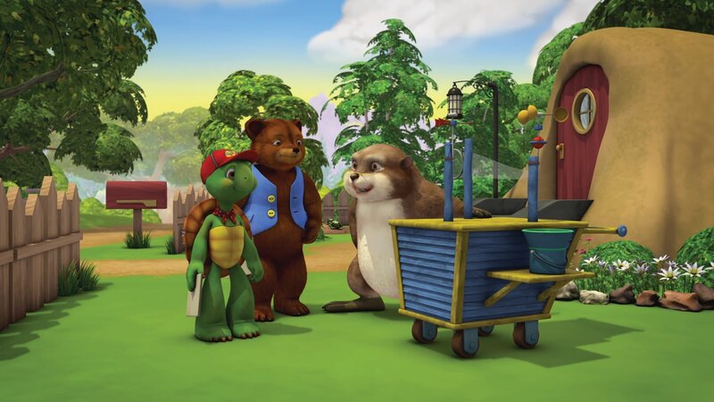 Die Freunde sind beeindruckt von Herrn Murmeltiers Wettermessgerät. – Bild: KiKA/​Nelvana Limited/​Infinite Frameworks Pte Ltd.