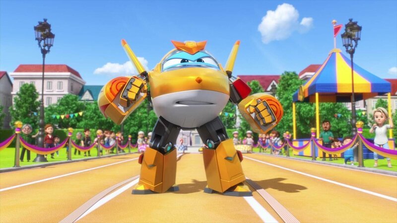 In Pisa findet ein besonderer Wettkampf statt, für den Mario eine Super-Nudelmaschine bei den Super Wings bestellt. Doch gerade als Jett, sein Jett-Pet und Mario zusammen als Team loslegen wollen, betritt ein alter Bekannter die Bühne – Golden Boy! – Bild: 2022 FUNNYFLUX /​ ALPHA ALL RIGHTS RESERVED.