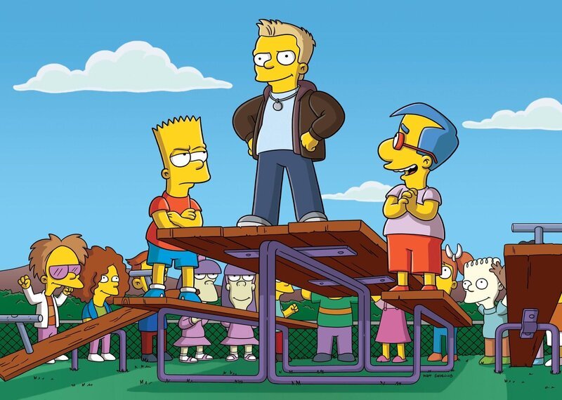 Bart (l.) hat Konkurrenz bekommen: Donny (M.) ist plötzlich der coolste Junge der Schule. Um seinen „Titel“ zurückzubekommen, lässt sich Bart einen seiner größten Streiche einfallen. Wird Milford (r.) Bart unterstützen?; Bart (l.) hat Konkurrenz bekommen: Donny (M.) ist plötzlich der coolste Junge der Schule. Um seinen „Titel“ zurückzubekommen, lässt sich Bart einen seiner größten Streiche einfallen. Wird Milford (r.) Bart unterstützen? – Bild: 2007 Fox and its related entities. All rights reserved. Lizenzbild frei