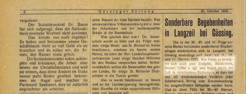 Zeitungsartikel über Wilma Molnar. – Bild: ORF/​RAUM.FILM