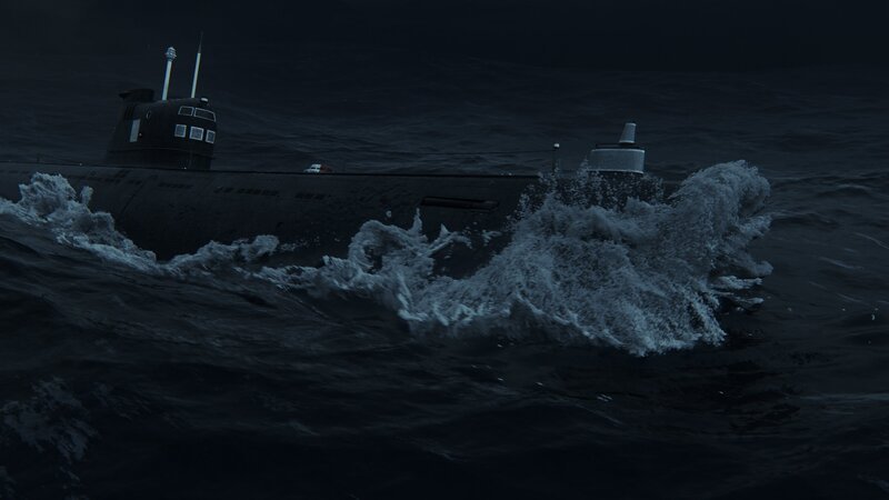 Submarine surface cruising during storm. – Bild: The National Geographic Channel.