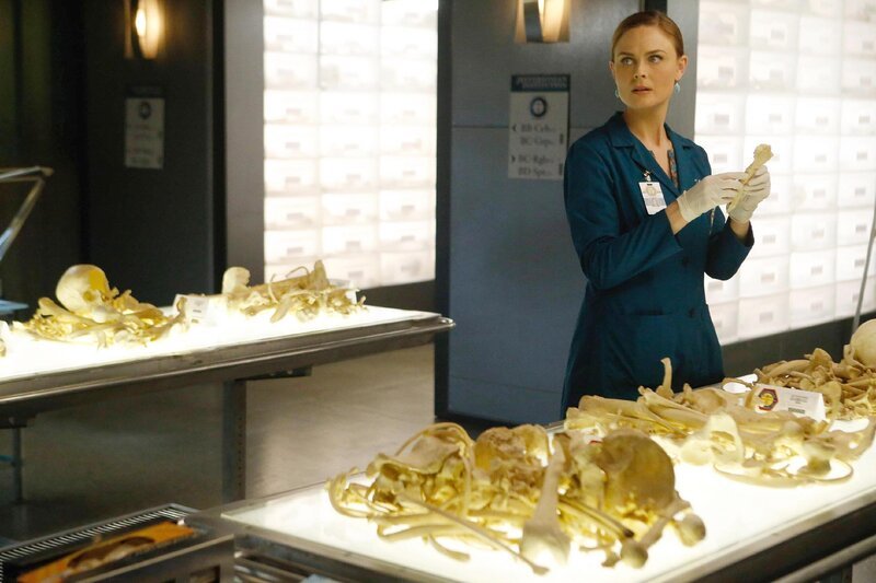 Brennan (Emily Deschanel) untersucht die sterblichen Überreste von Lana Brewster und versucht herauszufinden, was mit der vor 18 Jahren bei einem Segelunglück verstorbenen Einhand-Seglerin passiert ist. – Bild: TVNOW /​ FOX